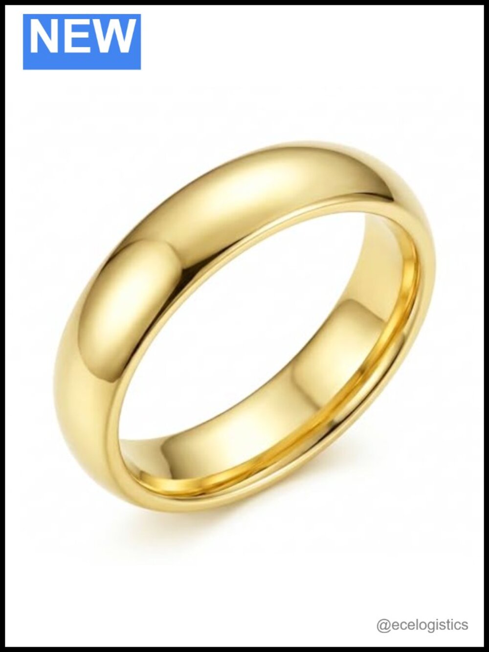 14K Gold Band Ring 7mm Polished Wedding Band for Men Women